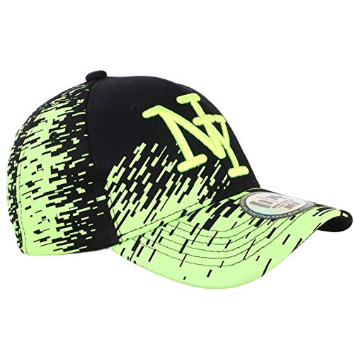 NY Cap Schwarz und Neongelb City Fashion Baseball Noryk – Unisex Gr. Einheitsgröße, Schwarz von Hip Hop Honour