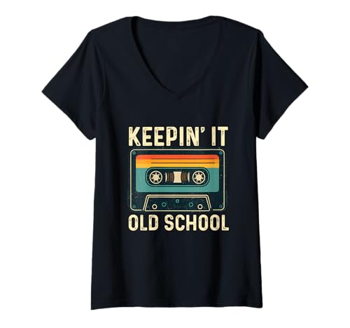 Damen Keepin' It Old School - 80er 90er Jahre Old School Hip Hop T-Shirt mit V-Ausschnitt von Hip Hop Merch