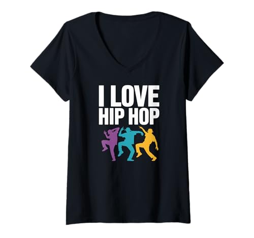 Damen Ich Liebe lebendige Hip-Hop-Tanzbewegungen T-Shirt mit V-Ausschnitt Damen Ich Liebe lebendige Hip-Hop-Tanzbewegungen T-Shirt mit V-Ausschnitt von Hip Hop Street Dance Culture Passion