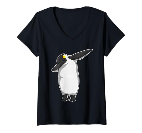 Damen Pinguin Hip Hop Tanz T-Shirt mit V-Ausschnitt Damen Pinguin Hip Hop Tanz T-Shirt mit V-Ausschnitt von Hip Hop Tanz