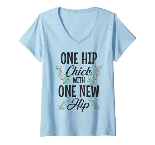 Damen Hip Chirurgie Hip Chick mit einem neuen Hüftersatz lustig T-Shirt mit V-Ausschnitt Damen Hip Chirurgie Hip Chick mit einem neuen Hüftersatz lustig T-Shirt mit V-Ausschnitt von Hip Surgery Recovery - Apparel & Gifts