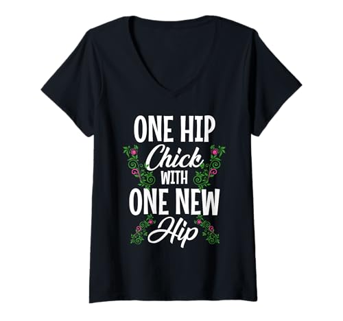 Damen Hip Chirurgie Hip Chick mit einem neuen Hüftersatz lustig T-Shirt mit V-Ausschnitt Damen Hip Chirurgie Hip Chick mit einem neuen Hüftersatz lustig T-Shirt mit V-Ausschnitt von Hip Surgery Recovery - Apparel & Gifts