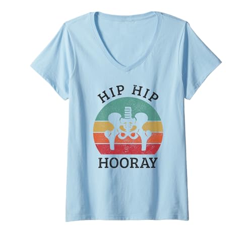 Damen Hip Surgery Hip Hip Huray Replacement Recovery Funny T-Shirt mit V-Ausschnitt Damen Hip Surgery Hip Hip Huray Replacement Recovery Funny T-Shirt mit V-Ausschnitt von Hip Surgery Recovery - Apparel & Gifts