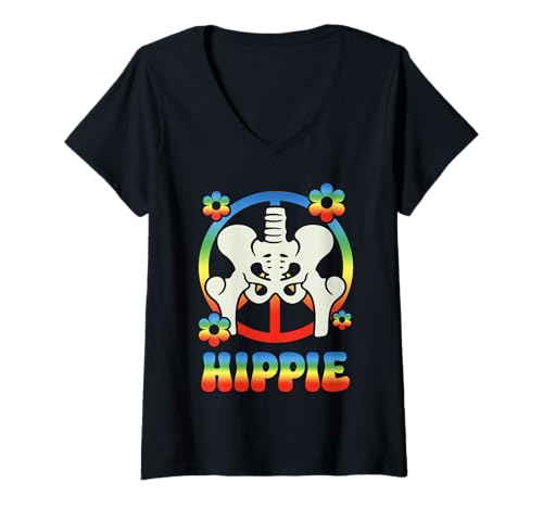 Damen Hüftoperation, Hippieprothese, Erholung, Retro-Design, lustig T-Shirt mit V-Ausschnitt Damen Hüftoperation, Hippieprothese, Erholung, Retro-Design, lustig T-Shirt mit V-Ausschnitt von Hip Surgery Recovery - Apparel & Gifts