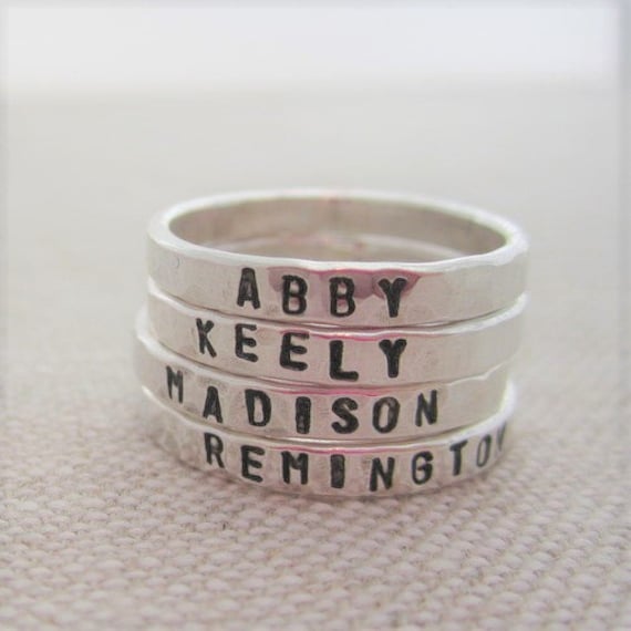 Gehämmert Sterling Silber Ring Gehämmert Sterling Silber Ring von HipMomJewelry