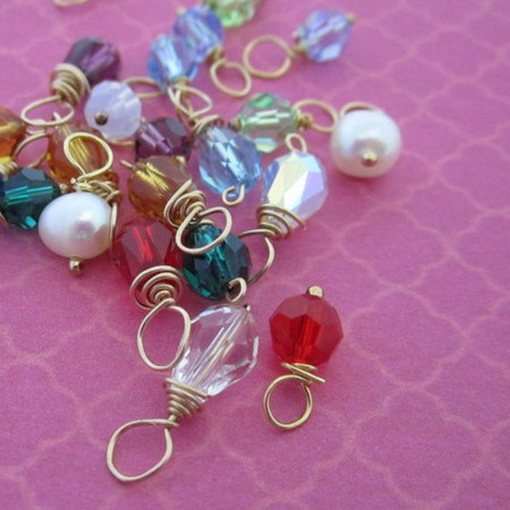 Gold Draht Gewickelt Geburtsstein Kristall Perlen Gold Draht Gewickelt Geburtsstein Kristall Perlen von HipMomJewelry