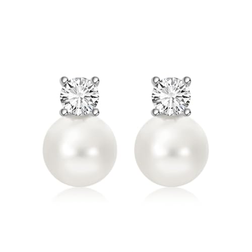 Hi Pearl 10-12mm Klassische Ohrstecker Muschelperlen Schwarze Tahiti Perle Ohrringe Frauen Mutter Tochter 18k vergoldet Geburtstagsgeschenk für Sie (Weiß) von Hipearl