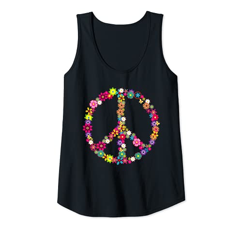 Damen Peace Blumen Peacezeichen Floral Hippie Sommer Geschenk Tank Top Damen Peace Blumen Peacezeichen Floral Hippie Sommer Geschenk Tank Top von Hippie Art Apparel Co.