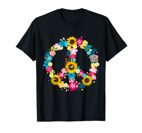 Hippie-Geschenke für Frauen Männer Kinder Mädchen 70er Jahre Kostüm Friedensschild T-Shirt Hippie-Geschenke für Frauen Männer Kinder Mädchen 70er Jahre Kostüm Friedensschild T-Shirt von Hippie Costume & Co.