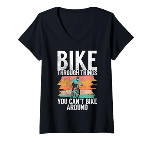 Damen Radeln Sie durch Dinge, die Sie Nicht mit dem Fahrrad erkunden können, Hippie T-Shirt mit V-Ausschnitt Damen Radeln Sie durch Dinge, die Sie Nicht mit dem Fahrrad erkunden können, Hippie T-Shirt mit V-Ausschnitt von Hippie Gifts