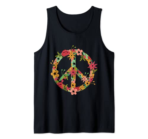 HIPPIE KOSTÜM BLÜMCHEN PEACE ZEICHEN DAMEN UND KINDER Tank Top HIPPIE KOSTÜM BLÜMCHEN PEACE ZEICHEN DAMEN UND KINDER Tank Top von Hippie Kostüm 60s Design