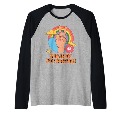 Lustiges This is My Seventies Kostüm Spruch Retro Damen Herren Raglan Lustiges This is My Seventies Kostüm Spruch Retro Damen Herren Raglan von Hippie Peace Halloween Outfit Groovy Vintage Look