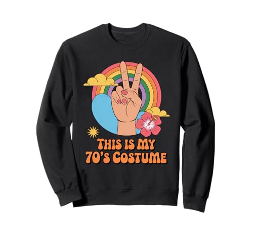 Lustiges This is My Seventies Kostüm Spruch Retro Damen Herren Sweatshirt Lustiges This is My Seventies Kostüm Spruch Retro Damen Herren Sweatshirt von Hippie Peace Halloween Outfit Groovy Vintage Look