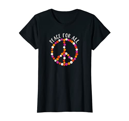 Damen Peace For All Love T-Shirt Damen Peace For All Love T-Shirt von Hippie Peace Love Flower Power
