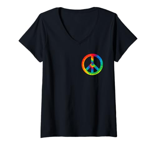 Damen Hippie Peace Ziechen - 70er Jahre Hippies T-Shirt mit V-Ausschnitt Damen Hippie Peace Ziechen - 70er Jahre Hippies T-Shirt mit V-Ausschnitt von Hippie Peace Sign & Co.