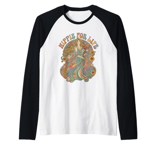 Hippie fürs Leben Hippie Pride Vintage Art Hippie Mädchen Retro Raglan Hippie fürs Leben Hippie Pride Vintage Art Hippie Mädchen Retro Raglan von Hippie Pride Tees 1960s Vintage Art