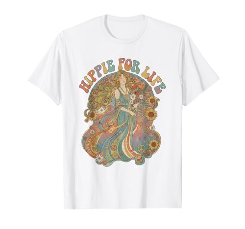 Hippie fürs Leben Hippie Pride Vintage Art Hippie Mädchen Retro T-Shirt Hippie fürs Leben Hippie Pride Vintage Art Hippie Mädchen Retro T-Shirt von Hippie Pride Tees 1960s Vintage Art