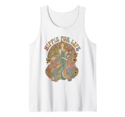 Hippie fürs Leben Hippie Pride Vintage Art Hippie Mädchen Retro Tank Top Hippie fürs Leben Hippie Pride Vintage Art Hippie Mädchen Retro Tank Top von Hippie Pride Tees 1960s Vintage Art