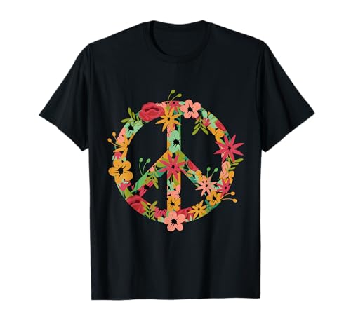 HIPPIE KOSTÜM BLÜMCHEN PEACE ZEICHEN DAMEN UND KINDER T-Shirt HIPPIE KOSTÜM BLÜMCHEN PEACE ZEICHEN DAMEN UND KINDER T-Shirt von Hippie Kostüm 60s Design