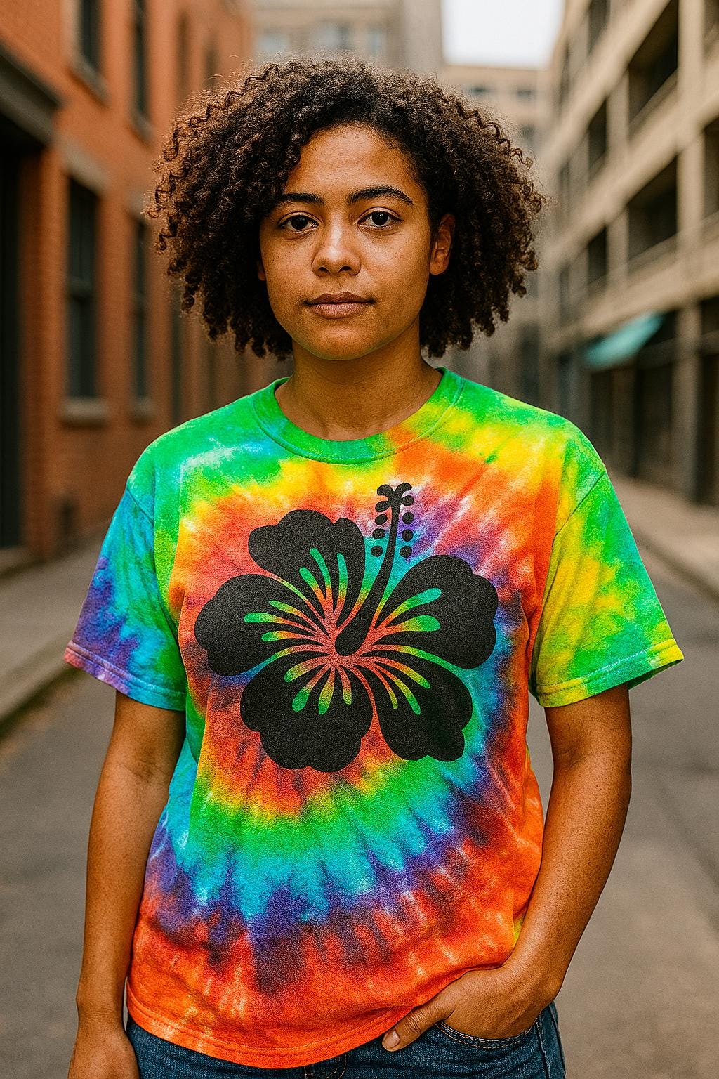 Regenbogen Tie Dye Mit Hibiskus, Handgefärbt, Auf Bestellung Hergestellt Regenbogen Tie Dye Mit Hibiskus, Handgefärbt, Auf Bestellung Hergestellt von HippieKissed