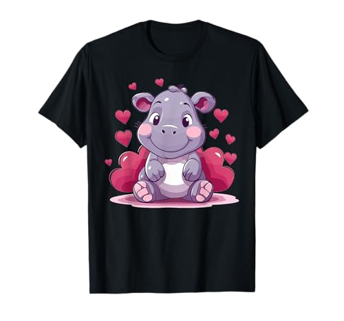 Süßes Nilpferd mit Herzen I Kids Hippo T-Shirt Süßes Nilpferd mit Herzen I Kids Hippo T-Shirt von Hippo Art I Baby Hippo I Cartoon Hippo