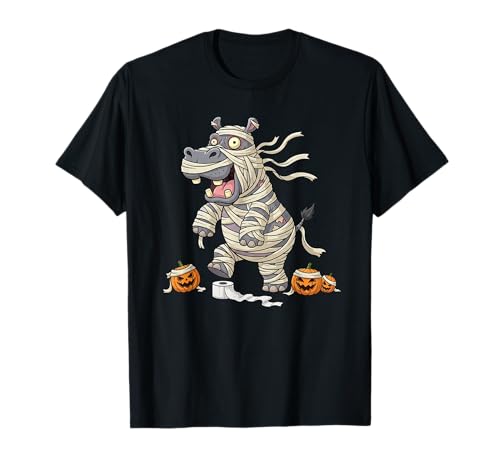 Lustiges Nilpferd Mama Kürbis Halloween Kinder Herren Damen T-Shirt von Hippo Lovers Cute Halloween Outfits for Boy Girl
