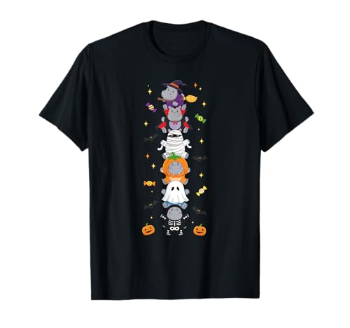 Lustiges Nilpferd Hexe Vampir Geist Halloween Kinder Herren Damen T-Shirt Lustiges Nilpferd Hexe Vampir Geist Halloween Kinder Herren Damen T-Shirt von Hippo Lovers Halloween Skeleton Mummy Outfits