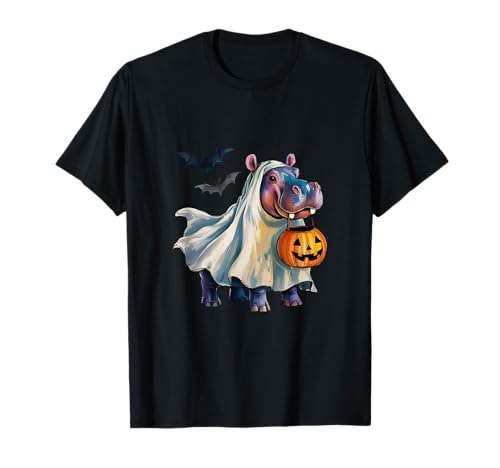 Süßes Nilpferd Halloween Kürbis Nilpferd Kostüm Mädchen T-Shirt Süßes Nilpferd Halloween Kürbis Nilpferd Kostüm Mädchen T-Shirt von Hippo lover for Hippopotamus kids women & men