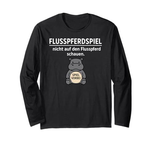 Lustiges Nilpferd Don't Look Game Over Tierliebhaber Jungen Mädchen Kinder Langarmshirt von HippoAxis1