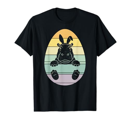 Retro Osterei Nilpferd Ostern Tag Damen Herren Kinder T-Shirt Retro Osterei Nilpferd Ostern Tag Damen Herren Kinder T-Shirt von Hippopotamus Lovers Easter Day Costume Boy Girl