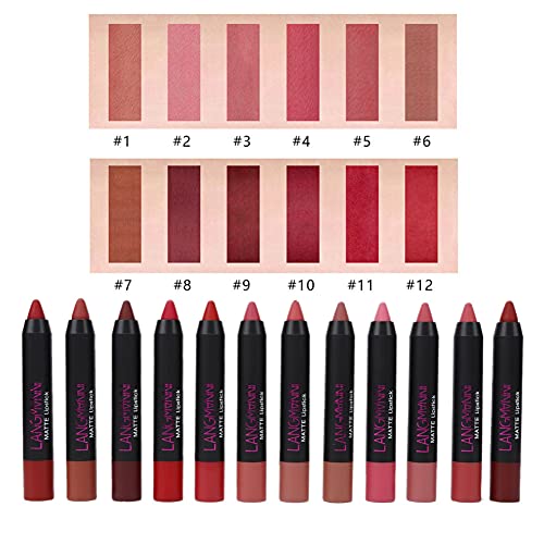 Hiraith 12 Teile/satz Professionelle Langlebig Matte Lippenstift Wasserdicht Lip Gloss Kosmetik von Hiraith