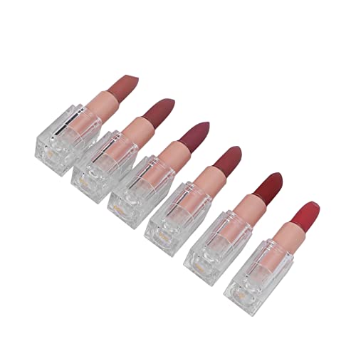 Hiraith 6-teiliges Mattes Lippenstift-Set, Langanhaltender Lipgloss, Feuchtigkeitsspendendes Lippie-Lippen-Make-up für Frauen und Mädchen (Set A (Chartreuse, Hellblau, von Hiraith