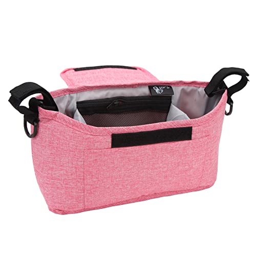 Hiraith Hängetasche für Kinderwagen, Stylische Reisetasche mit Großem Fassungsvermögen und Hoher Belastbarkeit, Einfach zu Befestigen Beim Camping (Rosa) von Hiraith