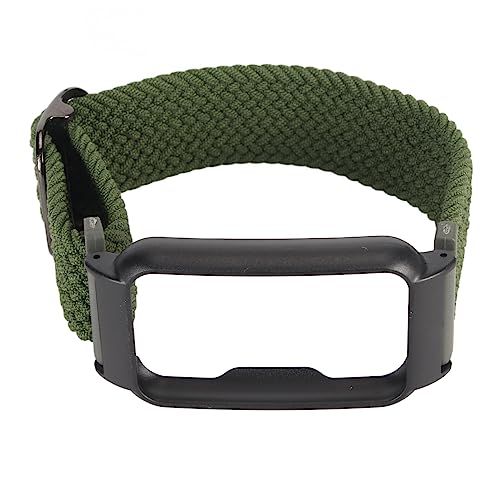 Hiraith Uhrenarmband, Elastisches Uhrenarmband, Waschbar, Atmungsaktiv, Schutzhülle, Verstellbar, für das Training für Frauen (OD Grün mit schwarzem Gehäuse) von Hiraith