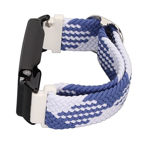 Hiraith Uhrenarmband-Stoßstangenabdeckung, Verstellbares Nylon-Uhrenarmband, Geflochten, Weich, Tragbar Zum Laufen für Fitness Im Fitnessstudio (Blau-weißes und schwarzes Gehäuse) von Hiraith