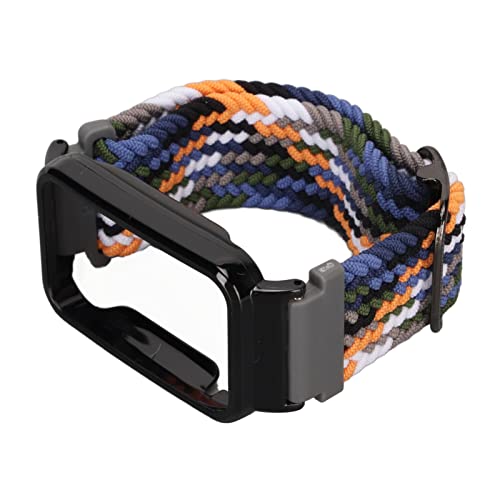 Hiraith Uhrenarmband-Stoßstangenabdeckung, Verstellbares Nylon-Uhrenarmband, Geflochten, Weich, Tragbar Zum Laufen für Fitness Im Fitnessstudio (Denim und schwarzes Gehäuse) von Hiraith