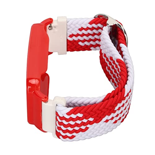 Hiraith Uhrenarmband-Stoßstangenabdeckung, Verstellbares Nylon-Uhrenarmband, Geflochten, Weich, Tragbar Zum Laufen für Fitness Im Fitnessstudio (Rot-weißes und rotes Gehäuse) von Hiraith