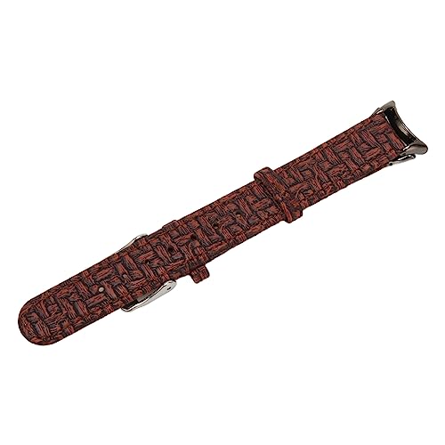 Lederarmband, Fein Verarbeitetes Lederband, Stilvoll, Atmungsaktiv, Bequem für Herren, Sport (Braunes Webmuster) von Hiraith