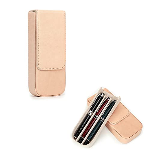 Hiram Leder-Füllhalteretui, Leder-Füllhalterbox für 3 Stifte mit Verstecktem Magnetischem Schnappverschluss (Aprikose) Hiram Leder-Füllhalteretui, Leder-Füllhalterbox für 3 Stifte mit Verstecktem Magnetischem Schnappverschluss (Aprikose) von Hiram