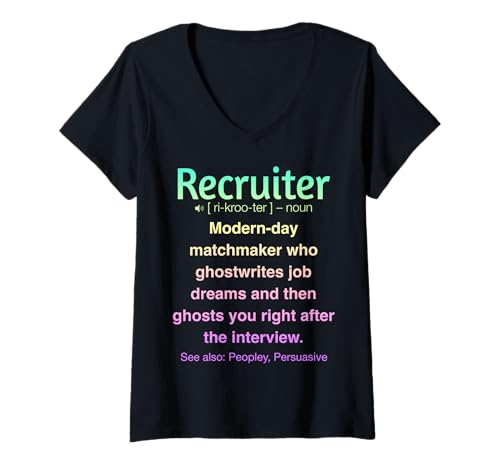 Damen Personalvermittler T-Shirt mit V-Ausschnitt Damen Personalvermittler T-Shirt mit V-Ausschnitt von Hiring Humor Gifts for Recruiters