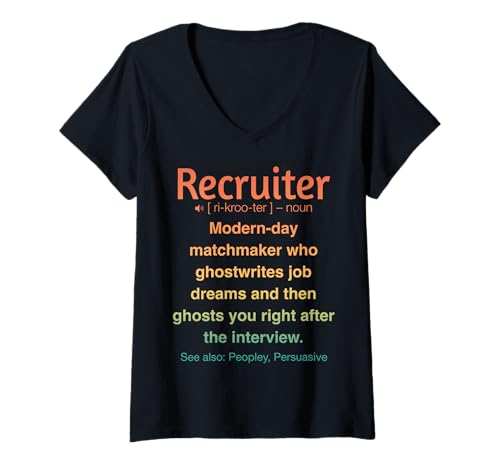 Damen Personalvermittler T-Shirt mit V-Ausschnitt Damen Personalvermittler T-Shirt mit V-Ausschnitt von Hiring Humor Gifts for Recruiters