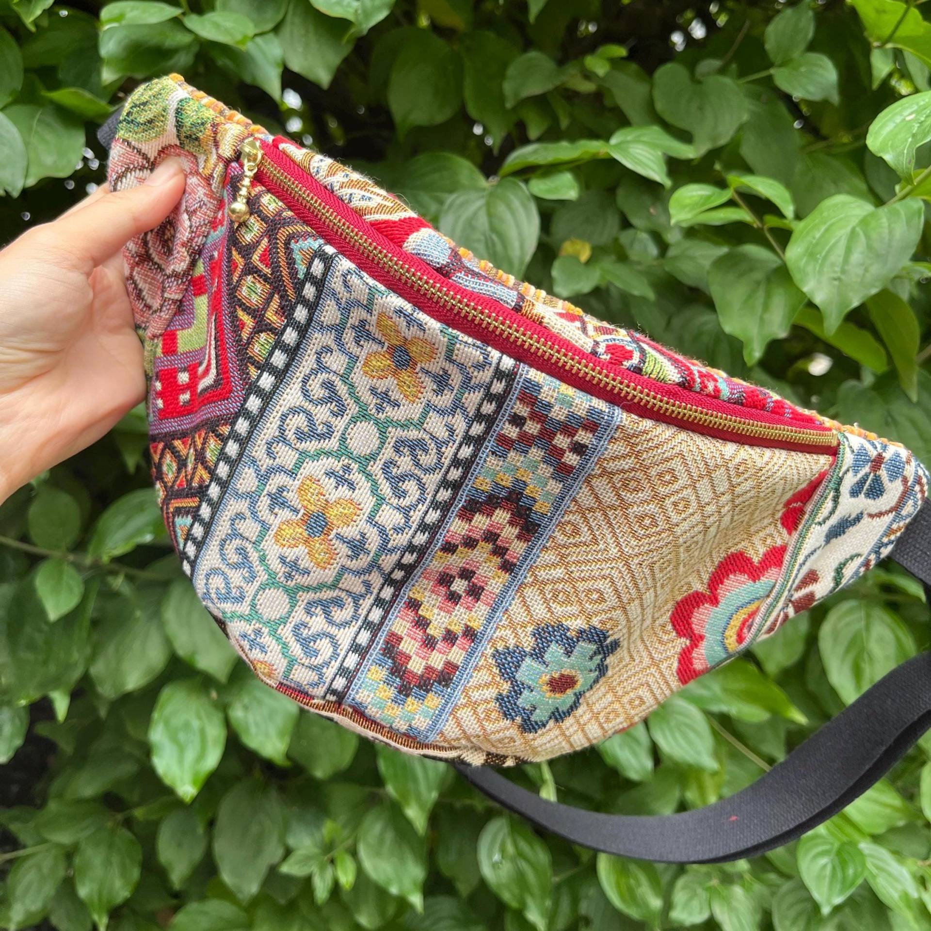 Bauchtasche, Bunt, Geschenk, Tasche, Mode, Blumen von HirokoSchuppHandmade