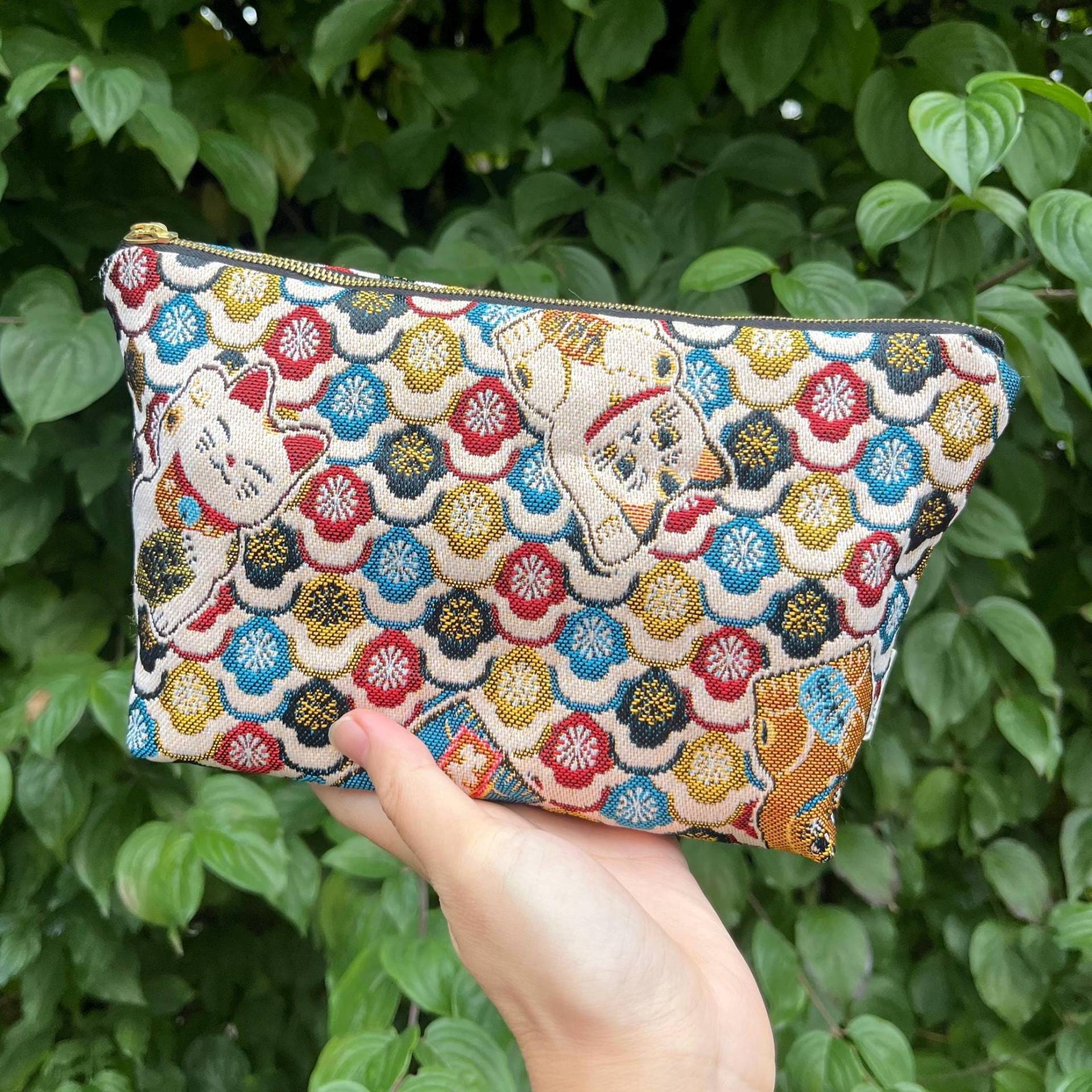 Japan Katze, Stoff Tasche, Manekineko von HirokoSchuppHandmade