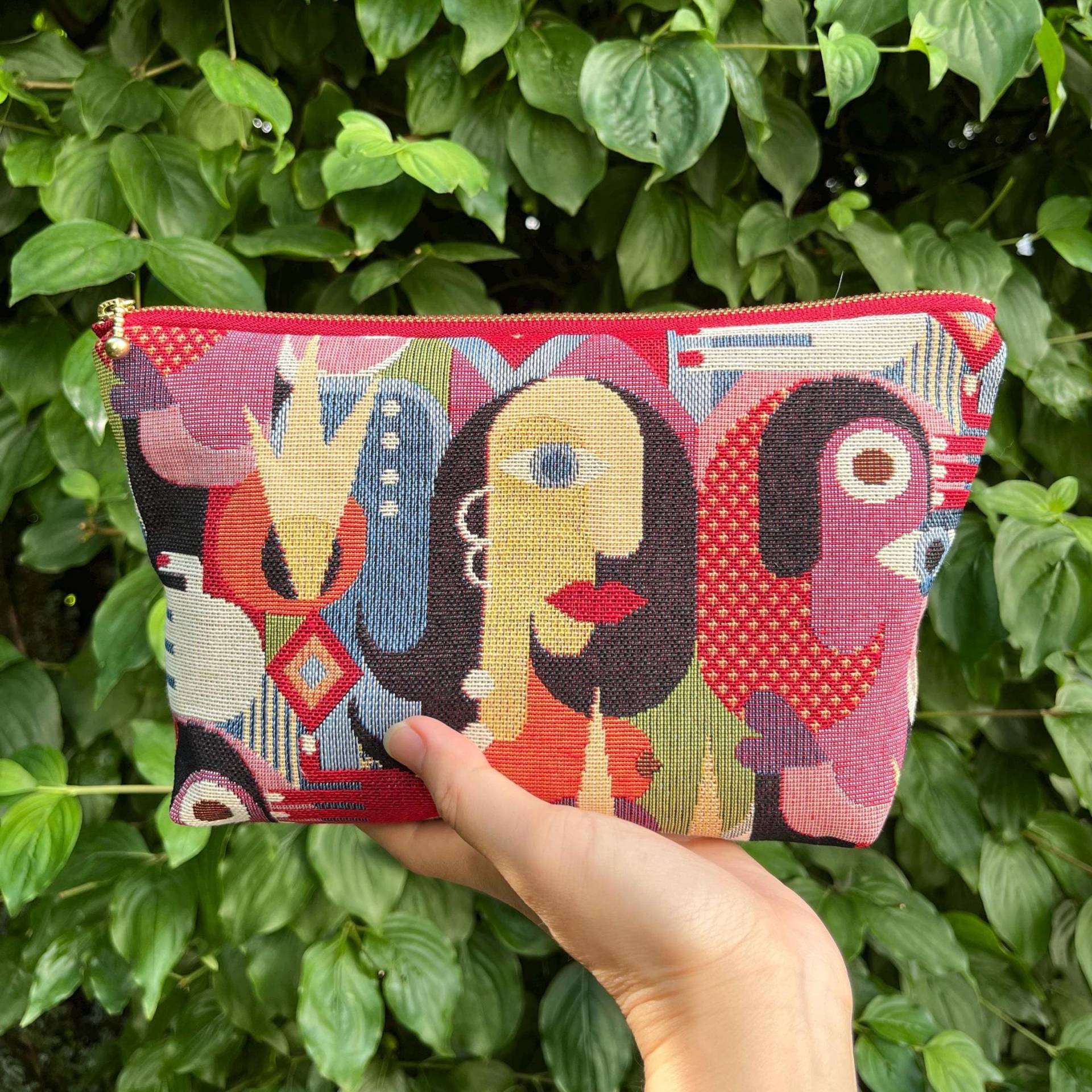 Kosmetikbeutel Reißverschlusstasche "Picasso" Geschenk Für Frau, Mutter von HirokoSchuppHandmade