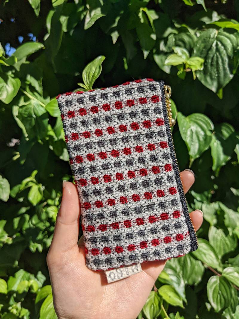 Rot Und Grau Geldbeutel Mini Tasche von HirokoSchuppHandmade