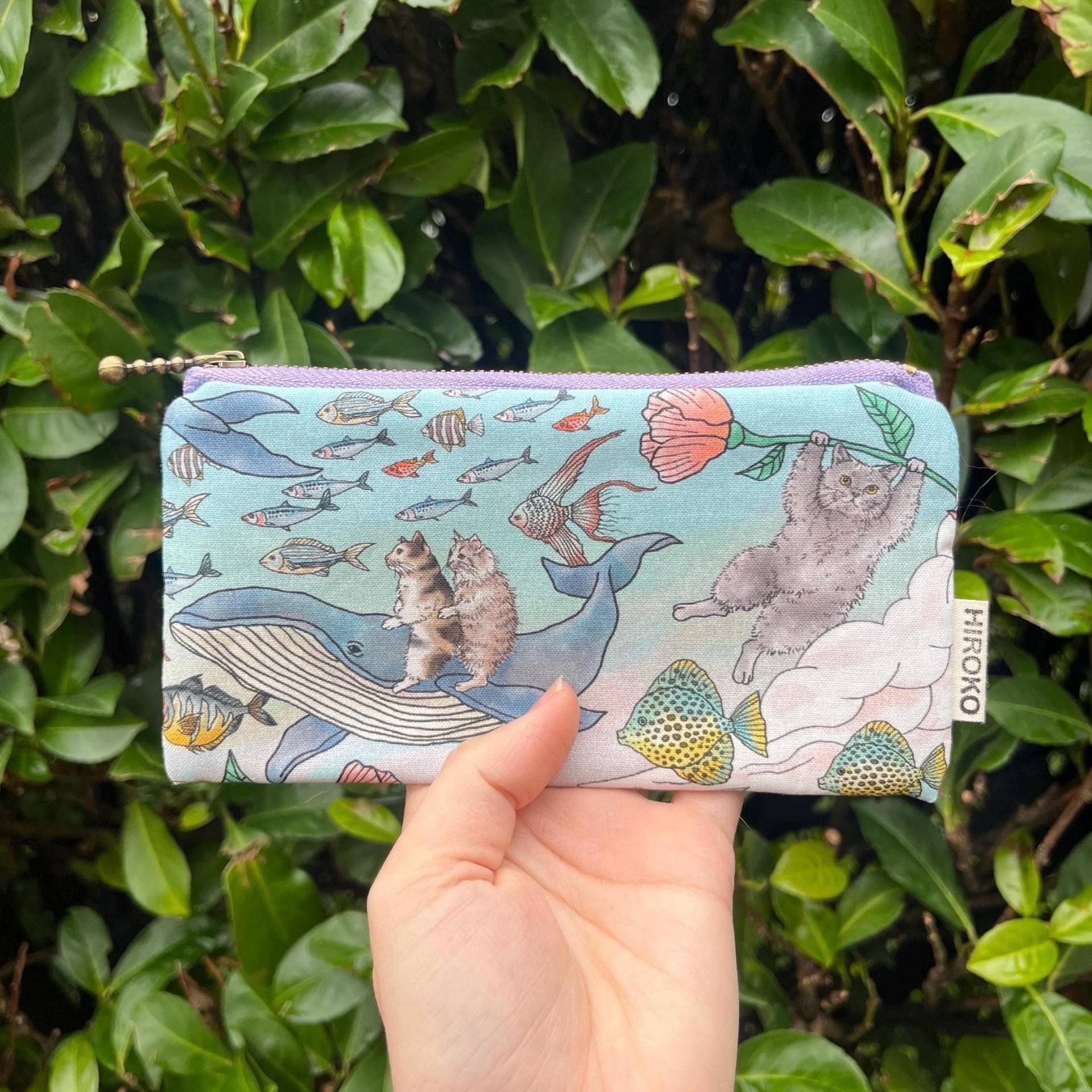 stofftasche Katze Japan, Geschenk Für Frauen Cat Lover, „Katzen Im Ozean" von HirokoSchuppHandmade