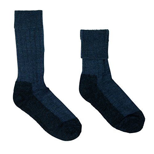 Bio Trekkingsocken, 100% Schafschurwolle (kbT), GOTS Socken, Bio Socken (36/37, Blau) von Hirsch Natur