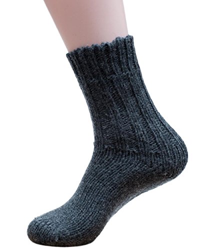 Dicke Socken, 100% Wolle (kbT), Hirsch Natur, Anthrazit, 42-43 von Hirsch Natur