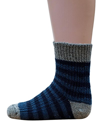 Hirsch Natur, Baby und Kinder Ringelsocken aus 100% Wolle (kbT) (23/24, Blue/Navy/Grey) von Hirsch Natur