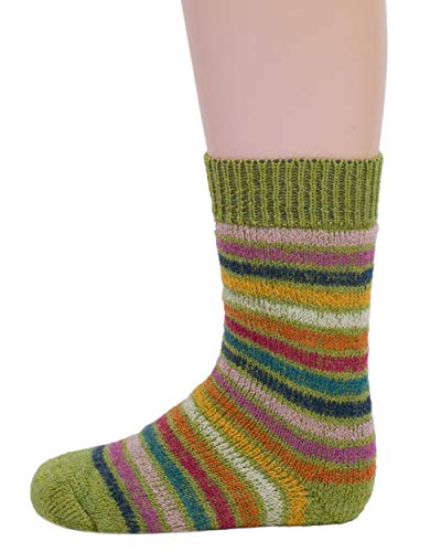 Hirsch Natur, Baby und Kinder Vollplüsch Ringelsocken, 100% Wolle (kbT) (15-17, Maigrün (Ringel)) von Hirsch Natur